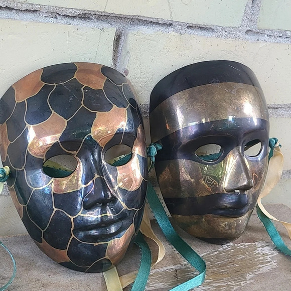 Vintage Brass Masks - Picture 2 of 7